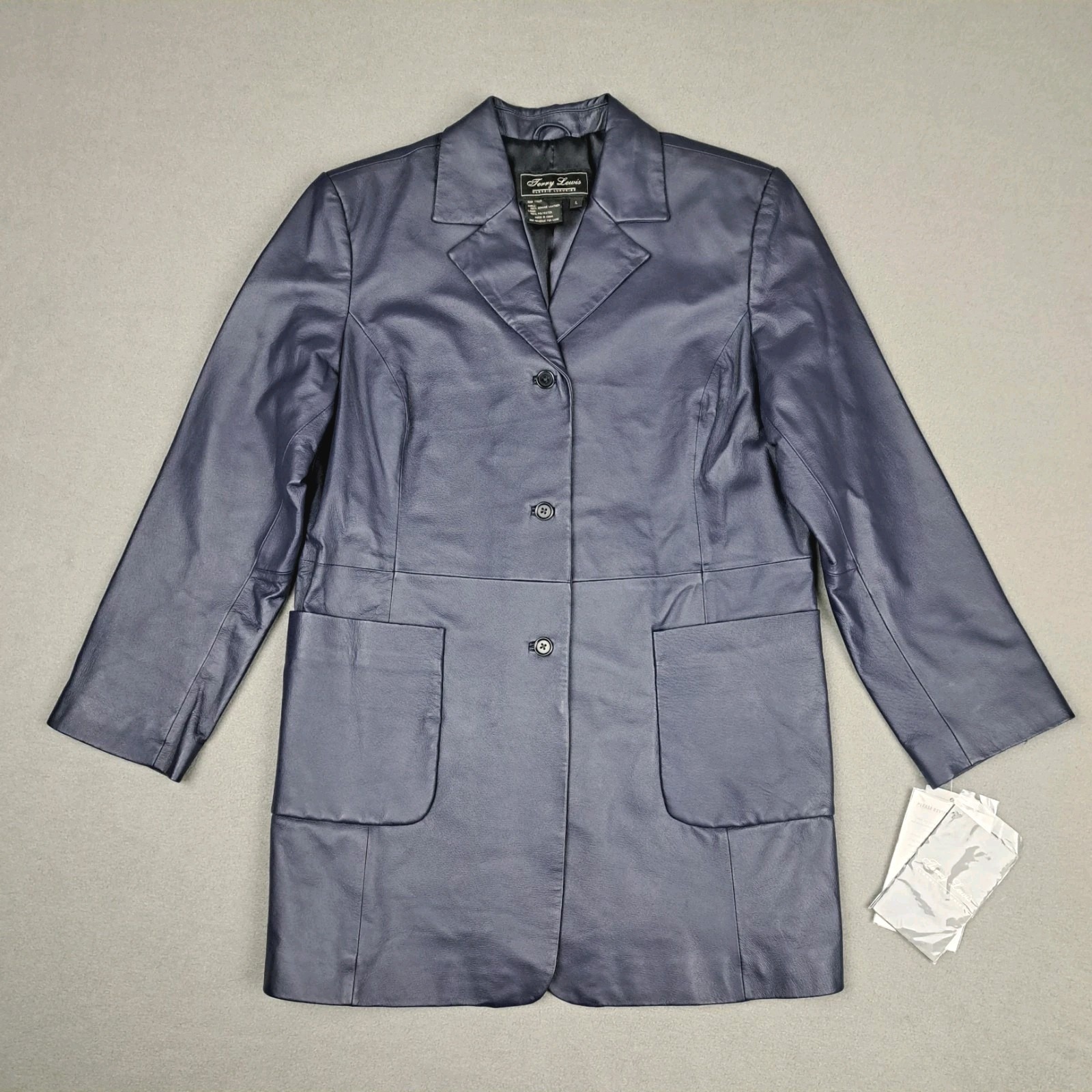 Vintage Terry Lewis Leather Jacket Womens Large Deep Purple Coat Brand New